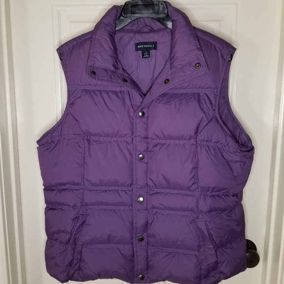 Lands’ End Women’s Goose Down Puffer Vest Purple Sz LARGE 14-16 - Picture 3 of 13